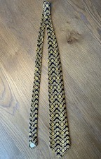 Gianni Versace Vintage 90s Black Gold Baroque Silk Tie Made In Italy RARE 