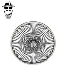 Original Lowrider 20 Dayton 144 Spoke Square Twisted Front Rim Chromeblack.