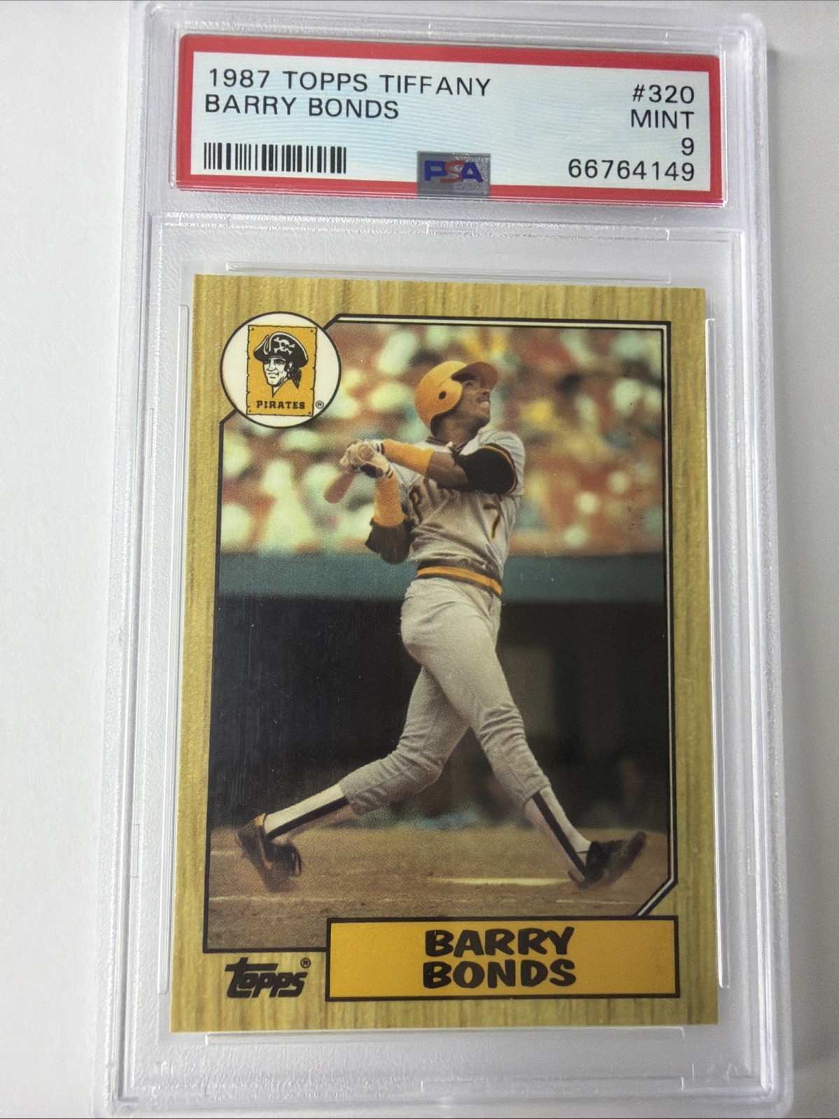 1987 Topps Tiffany Baseball Card - #320 Barry Bonds PSA 9 MINT HOF GOAT HR CHAMP view 1