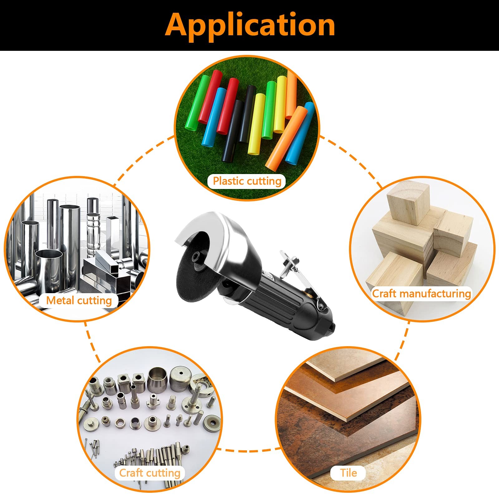 YON.SOU. Air Cut Off Tool with 2 pcs 3-inch Die Grinder Cut-Off Wheels, Pneum...