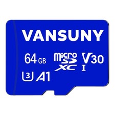 Micro SD Card 64GB microSDXC Memory Card with SD Adapter A1 App Performance V...