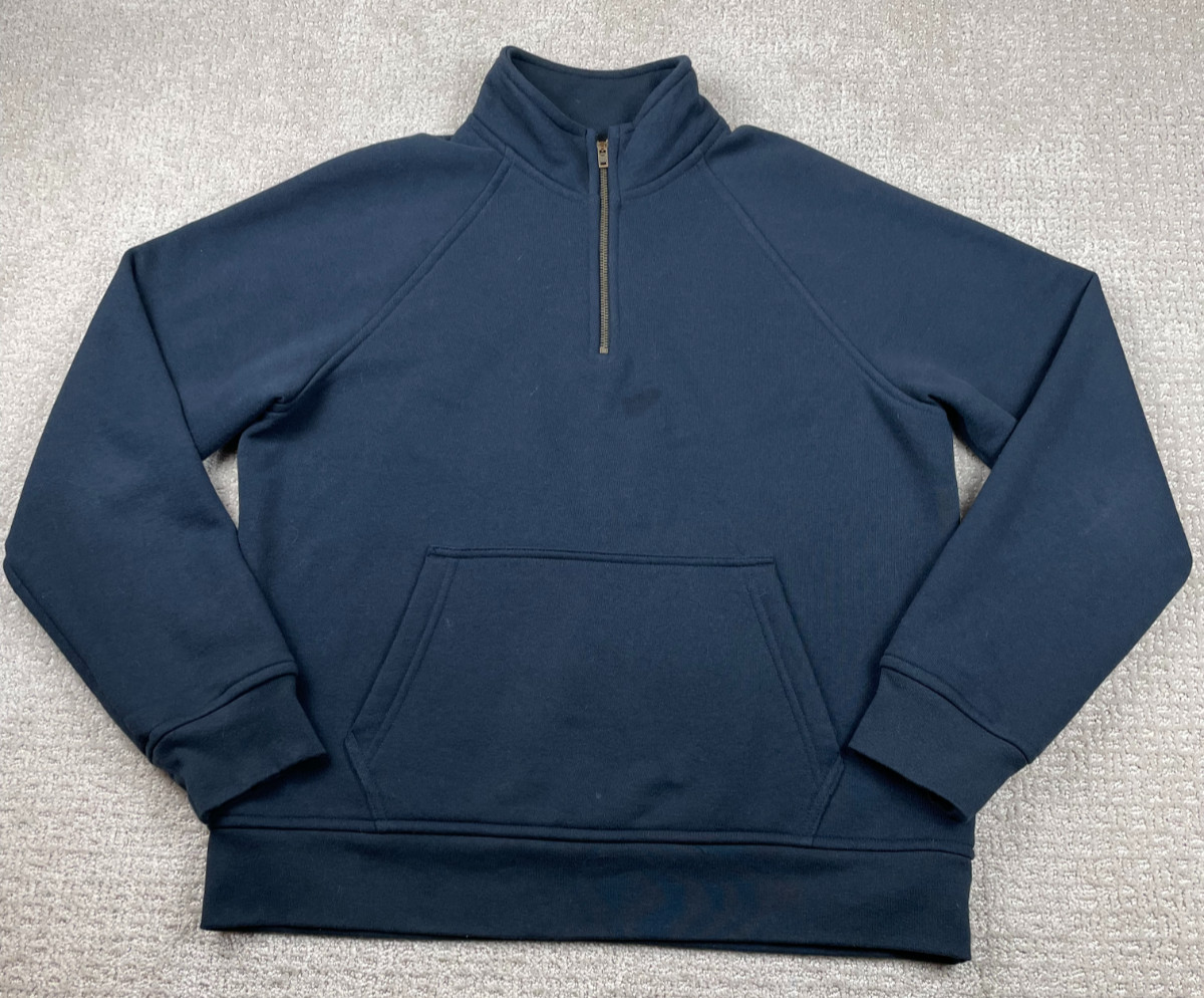 Flint And Tinder Sweatshirt Mens Large Navy 10 Year 1/4 Zip Fleece Pullover USA