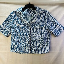 FENDI X SARAH COLEMAN FF VERTIGO SILK TWILL SHIRT Size 36 S/M