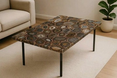 Gemstone Coffee Table   Elegant Natural Stone Furniture for Living Room Décor