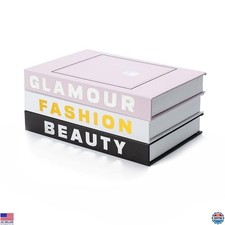 Set of 3 Decorative Coffee Table Books, Pink Room Decor, Luxury Fake Books