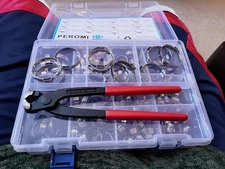 210PCS 304 Stainless Steel Single Ear Hose Clamp Assortment Kit 12 Sizes 6-36.1m