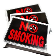 NO SMOKING SIGN 8" x 12" No Cigarette Symbol Plastic Hillman 839896 Set Of 3 50