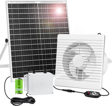 Solar Fan for Chicken Coop with 2 Fan Speed/1-8 Cycle Timer, Waterproof