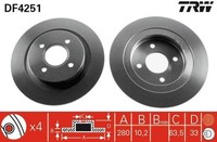 2 X Bremsscheibe Trw DF4251 FüR Ford Focus Focus Turnier