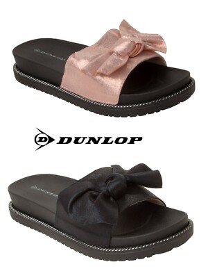 DUNLOP DAMEN SOMMER PANTOLETTEN SANDALEN DAMEN SLIPPER OPEN TOE SCHLEIFE SLIDER GRÖSSE