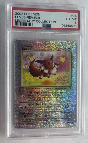 📈 Legendary Collection Eevee C #74 Reverse Holo 🦄Pokemon Card TCG 2002- PSA 6