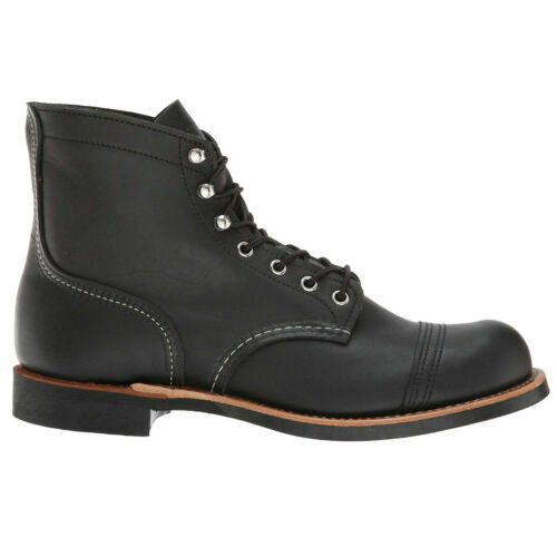 Red Wing 8165 Lace-Up Classic Work Round Toe Leather Boots Black