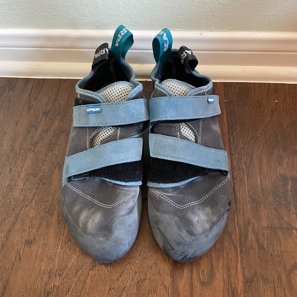 Scarpa Origin Teal Rock Climbing Shoes Size EU 43.5, Men's 10, Women's