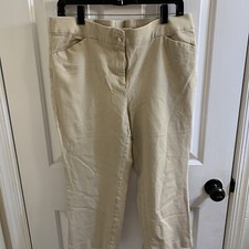 Chico's Women's SIZE 2 US 12 Button-on Khaki Capri Pants Mid Rise