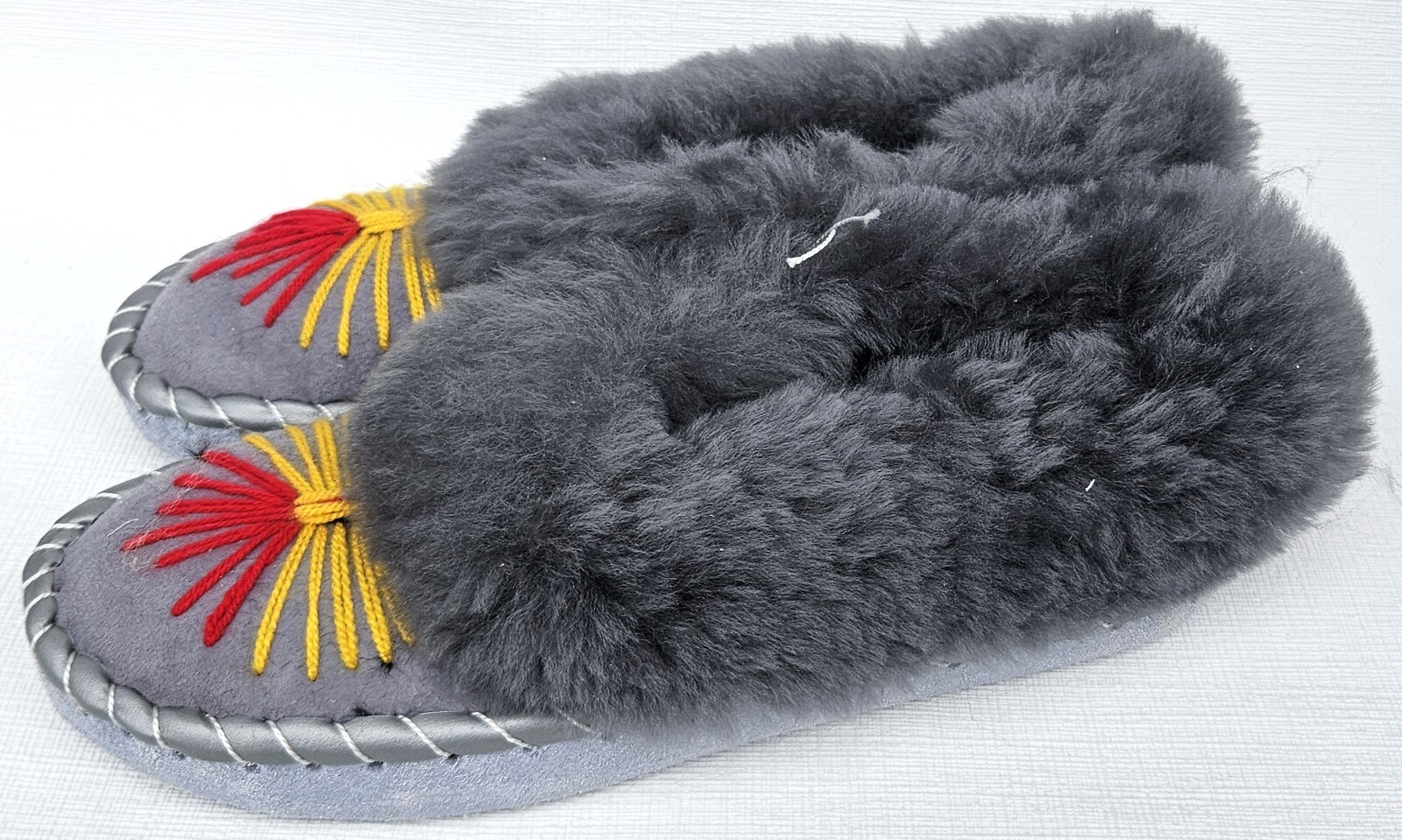 APL LAMMFELL Warme HAUSSCHUHE Gr.42 NEU Schaffell leder Schurwolle Handarbeit (19)