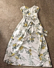 Fashion Nova Size L Floral Maxi Romper Dress Tropical Print Cruise Wear Lined