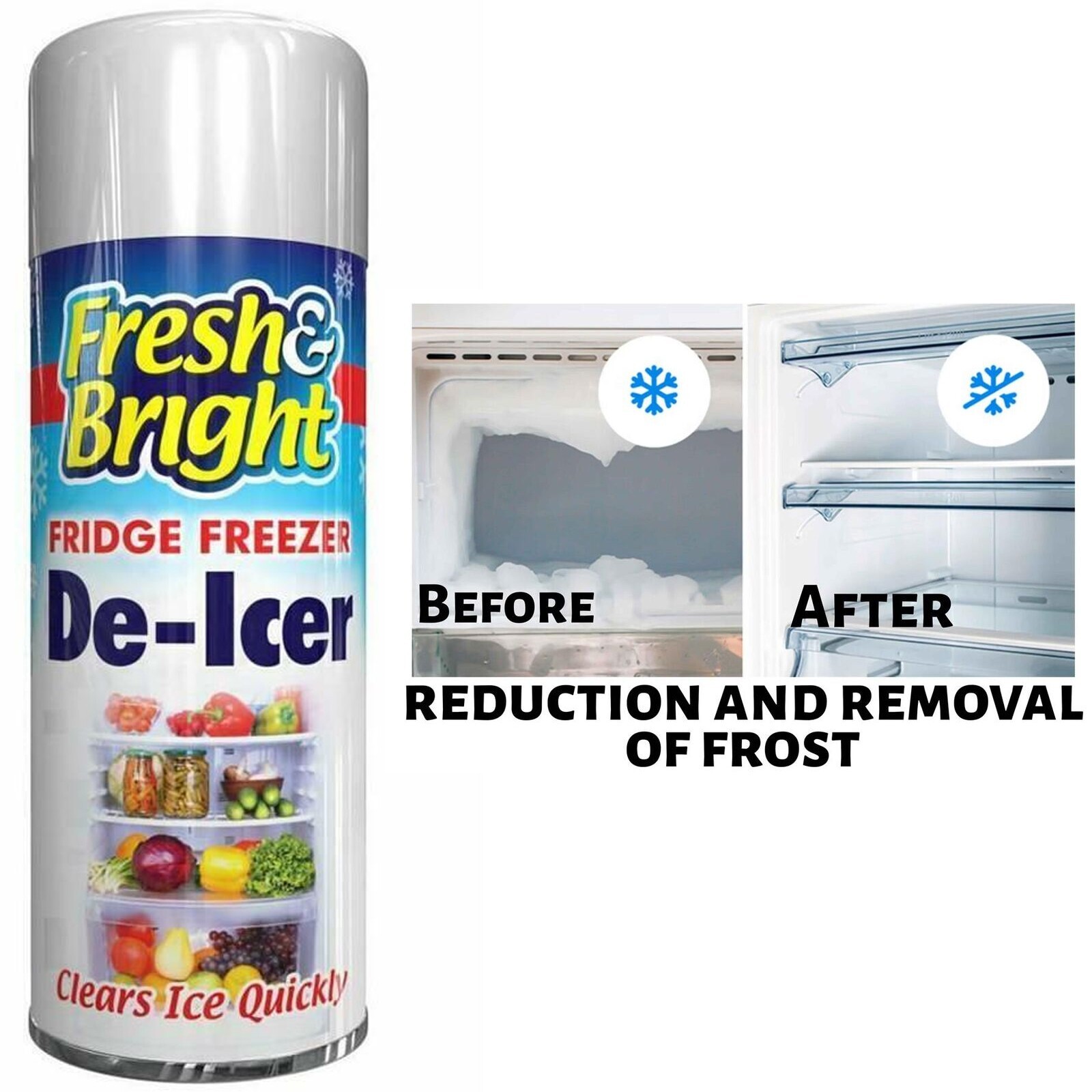 Fridge Freezer De Icer Spray Defrost Ice Quickly Anti Bacterial Deicer