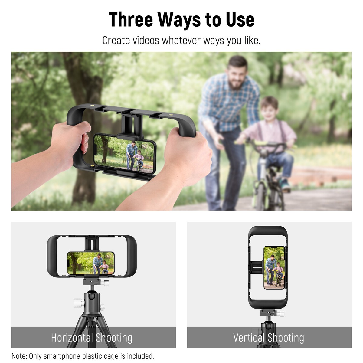 Gabbia Per Smartphone Video Rig Filmmaking – Cage In ABS Con Scarpe Fredde, Vite 1/4", Per Vlog E Registrazione Video (Blu)