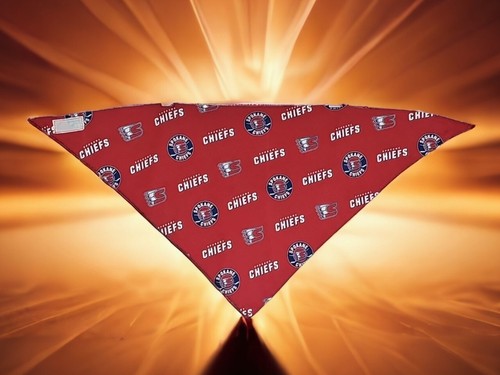 Spokane Chiefs MLH Dog Bandana  29 x 14 in Hook and Loop Closure OOAK