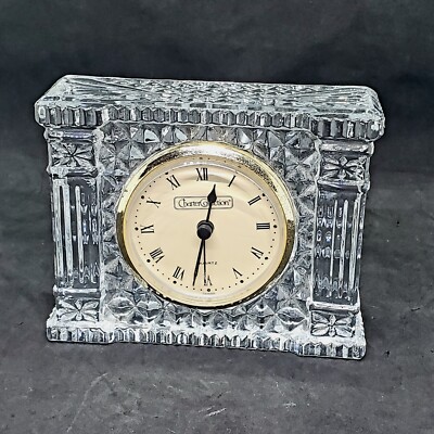 Charter collection  quartz crystal desk clock Vintage Charter Collection Crystal Mantle Desk Clock Quartz  main image 3