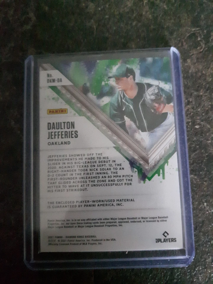 2021 Panini Diamond Kings DK Materials Daulton Jefferies Card# DKM-DA - Image 2 of 2
