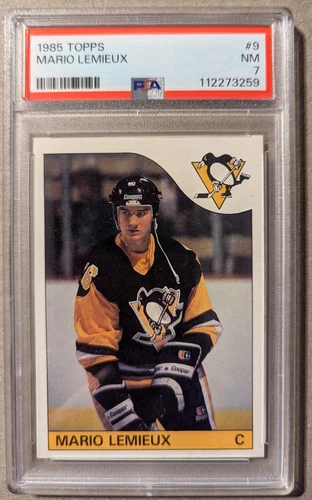 1985 Topps Mario Lemieux RC #9 PSA NM 7