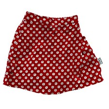 Vintage 6 6X Red Floral Skort Girls Back to School 90s Elastic Waist 12  Length