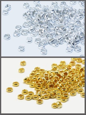 INWARIA Quetschperlen 925 SILBER Ø 2,3 mm 10-500 Perlen Metallperlen Crimp SS39 