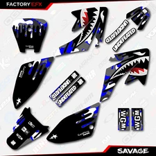 Gray Blue Savage Racing Graphic kit Fit 04-10 Honda Crf70 Crf80 Crf100 CRF 70