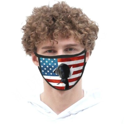 American Flag Puppy FACE MASK Reusable Washable Unisex Face Cover USA Seller