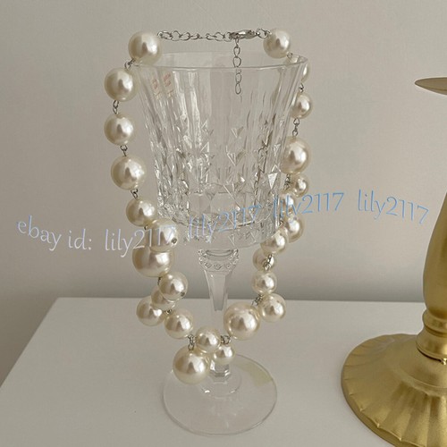 Women's White South Sea Shell Pearl Round Beads Pendant Cluster Necklace 14-33'' - Picture 9 of 22