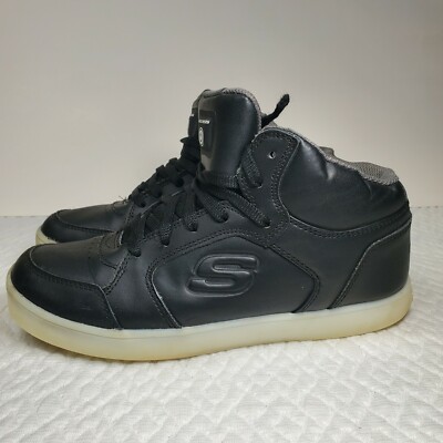 Skechers Energy Black Leather Sneaker 90600L Unisex Sz