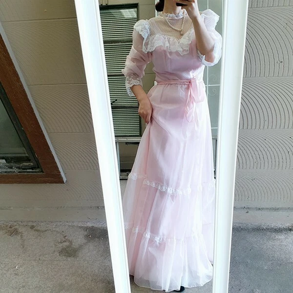 Vintage lace maxi clearance dress
