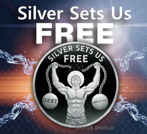 2023 1OZ Silver Sets Us Free Proof  Mini-Mintage .999 Silver Shield  "In-Hand"