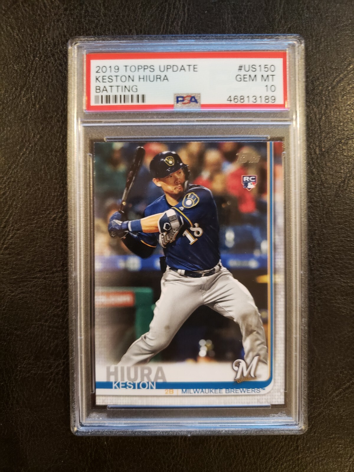 2019 Topps Update Keston Hiura, Batting, ROOKIE, #US150, PSA10 GM MT