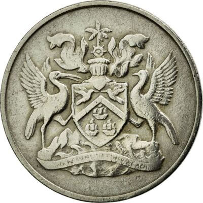 Trinidad and Tobago 25 Cents Coin | Queen Elizabeth II | 1966