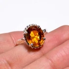925 Silver Spessartite Garnet Gemstone Jewelry Handmade Ring For Birthday Gifts