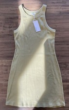 REFORMATION Rib Cotton Tank Dress MEDIUM Celery
