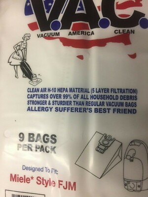 9 cloth  2 filter HEPA H10 vacuum bag fit Miele F J M  Vacuum Cleaner bags 