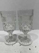 Lot Of 2 Anchor Hocking Wexford 6 1/2” Wine Glass Water Goblet