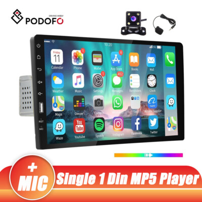Single 1 Din 9'' Car Stereo Radio MP5 Player FM Touch Screen Bluetooth MIC/Camera