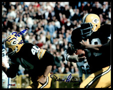 TOM BROWN DAVE ROBINSON DUAL SIGNED 8X10 PHOTO - GREEN BAY PACKERS