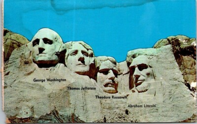 South Dakota SD Mt Rushmore National Memorial Postcard Old Vintage Card View PC