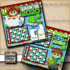 QUARANTINE 2020 corona 2 premade scrapbook pages digi scrap prints A0329