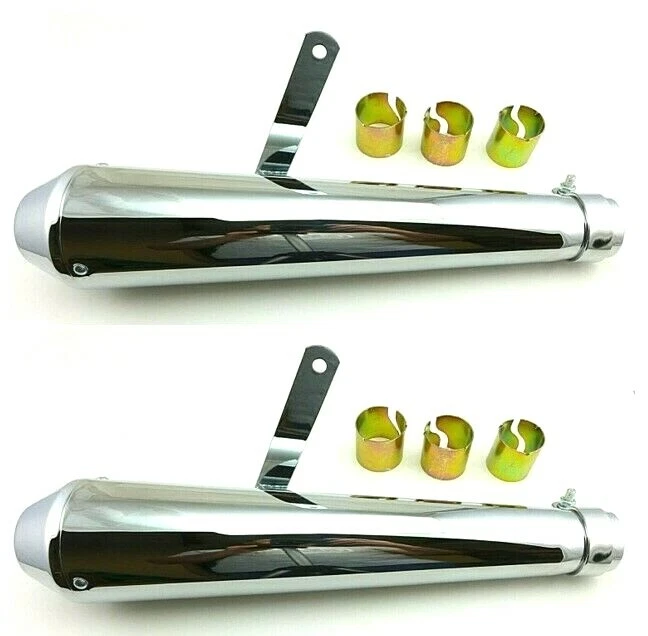 2JUEGO DE 2 SILENCIADORES CONO REVERSO CORTO CROMADO FASTMOTO 05-1070 / 80-84030 Foto 2 de 2