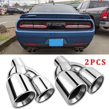 2pcs 9.5length 2.5inlet 3.5outlet Dual Exhaust Tip For Dodge Challenger 06-25