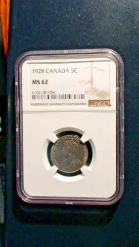 1928 Canada Nickel NGC MS62 BETTER DATE 5C Coin PRICED TO SELL QUICKLY! 