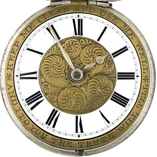 Antique Pocket Watch - Silver pair cases, verge, motto dial, Rye, 1868 - Picture 6 of 10