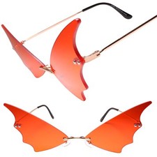 Butterfly Wings Unique Funky Party Rave Festival Costume Red Lens Sunglasses