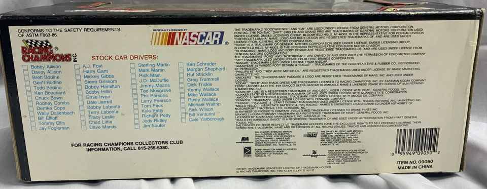 Réplica de coche de stock Nascar Racing Champions 1992 1:24 Pennzoil Michael Waltrip #30 Foto 4 de 4